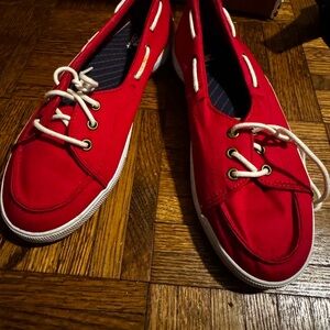 Keds Red Canvas Flats